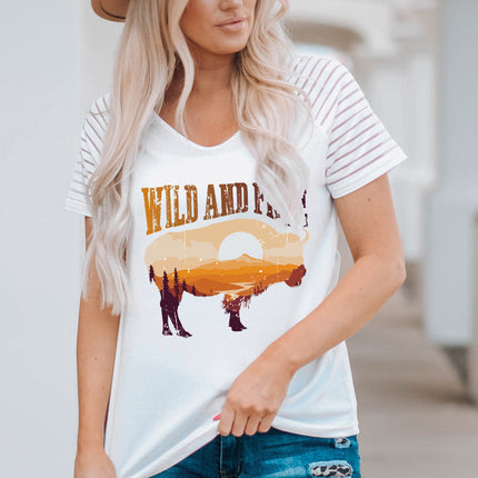 Striped Raglan Sleeve Tee