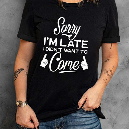Casual Letter and Car Print Graphic Tee