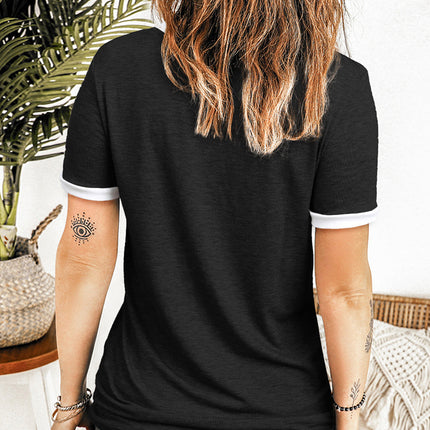 Round Neck Short Sleeve Top