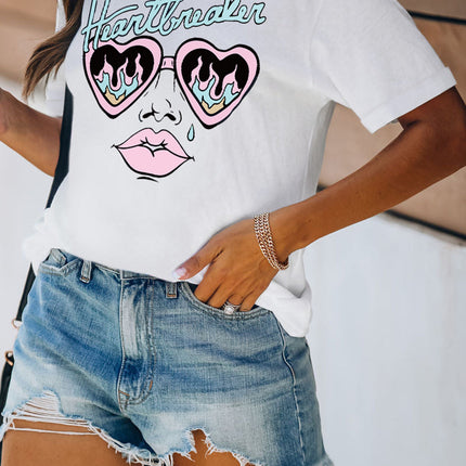 Western Horse Letter Print Graphic T-shirt