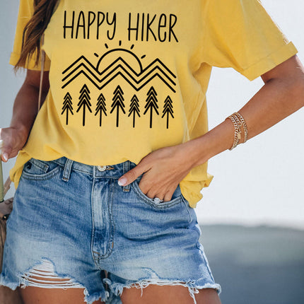 Floral Print Round Neck Short Sleeve Tunic Top