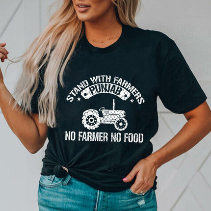 Floral Print Round Neck Short Sleeve Tunic Top