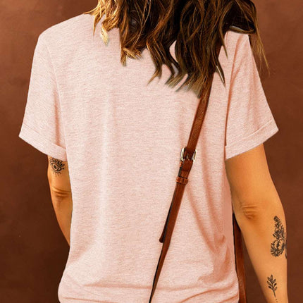 Be Happy Graphic Print Short Sleeve T Shirt