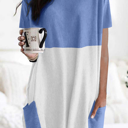 Colorblock Pocketed Mini Dress