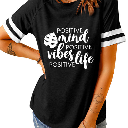 Plain Colorblock Raglan Sleeve T-shirt