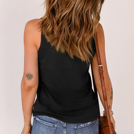 Strappy Hollow-out Neck Tank Top