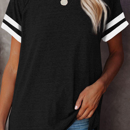 Plain Colorblock Raglan Sleeve T-shirt
