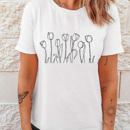 Casual Letter and Car Print Graphic Tee