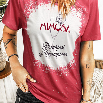 Western Pattern Leopard Letter Print Short Sleeve T-shirt