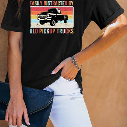 Casual Pick Up Truck Print Graphic Tee