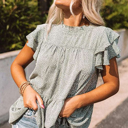 Cheetah Spotted Ruffle Top