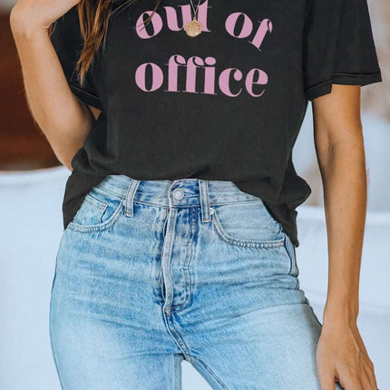 Casual Letter and Car Print Graphic Tee