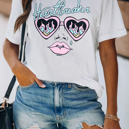 Western Horse Letter Print Graphic T-shirt