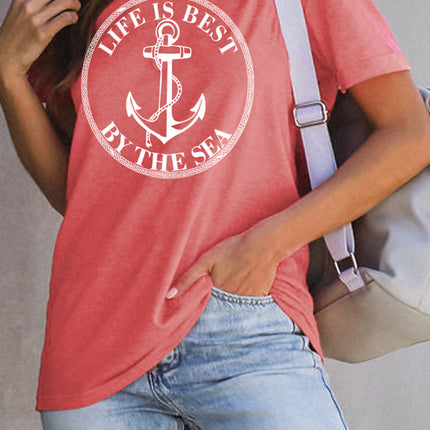 Western Horse Letter Print Graphic T-shirt