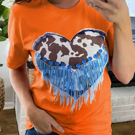 Letters Printed Short Sleeve Graphic T Shirt