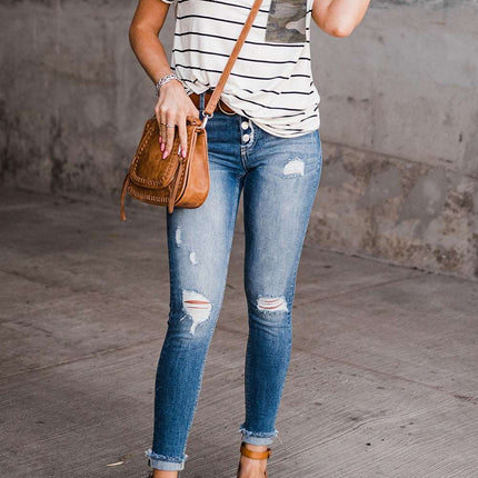 Camo Pocket Striped T Shirt