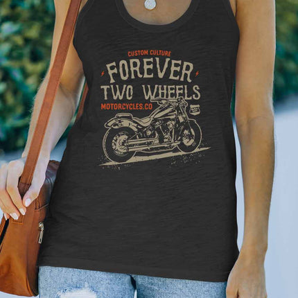 Casual Letter Print MOTORCYCLE Graphic Tank Top