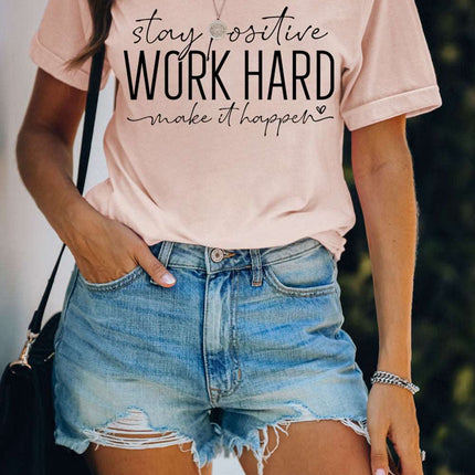 Casual Letter and Car Print Graphic Tee