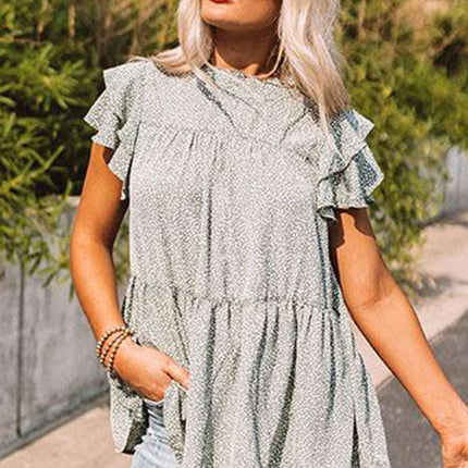 Cheetah Spotted Ruffle Top