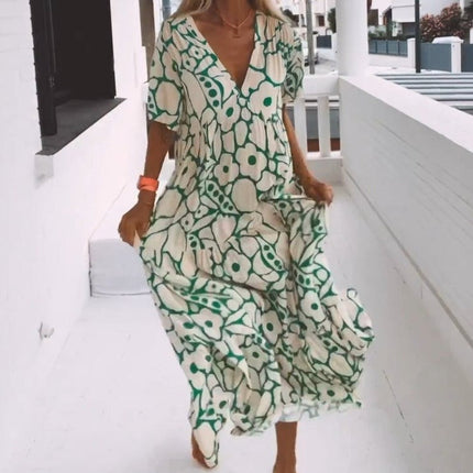 New short sleeve printed dress