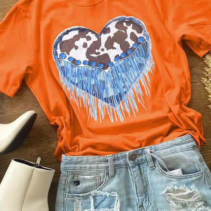 Letters Printed Short Sleeve Graphic T Shirt