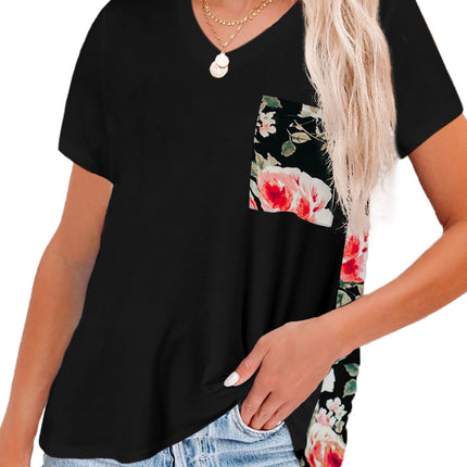 Wihte Leopard Printed Splicing T-Shirt