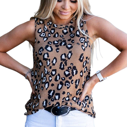 Print Crew Neck Tank Top