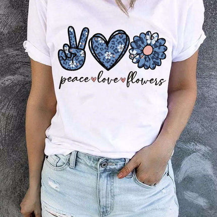 Casual Peach Logo Colorblock Print Graphic Tee