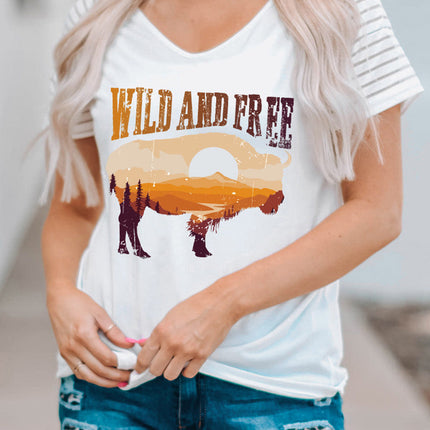 Striped Raglan Sleeve Tee