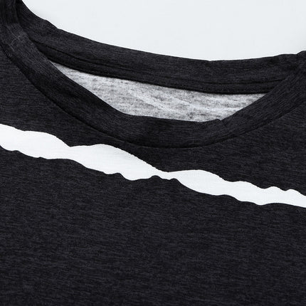 Gradient Color Short Sleeve T-Shirt with Pocket