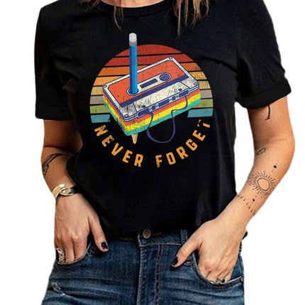 Casual Peach Logo Colorblock Print Graphic Tee