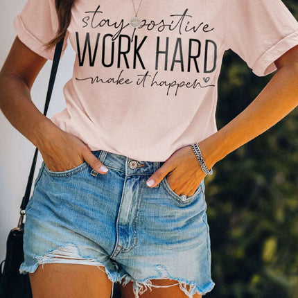 Casual Letter and Car Print Graphic Tee