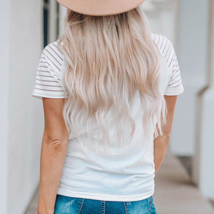 Striped Raglan Sleeve Tee