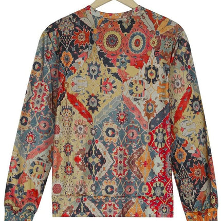 Culture Print Button Up Long-Sleeved Top