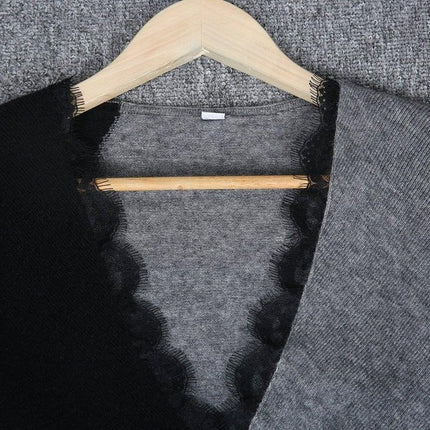 Draped in Style Color Block Long Sleeve Sweater