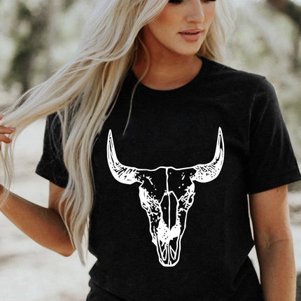 Letters Printed Short Sleeve Graphic T Shirt