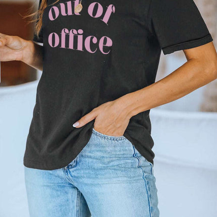 Casual Letter and Car Print Graphic Tee