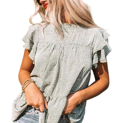 Cheetah Spotted Ruffle Top