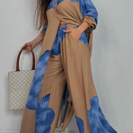 Colorblock Loose Fashionable Casual Two-piece suit