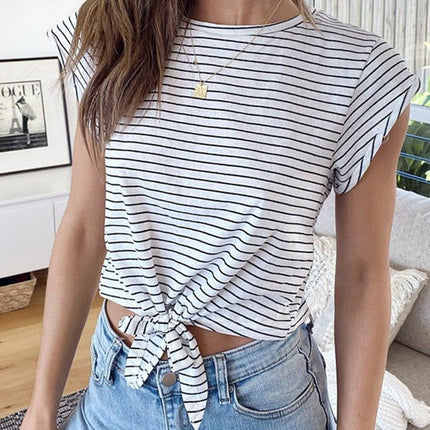 Striped Crop Top with Tie up