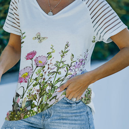 Striped Raglan Sleeve Tee