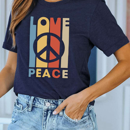 Casual Peach Logo Colorblock Print Graphic Tee