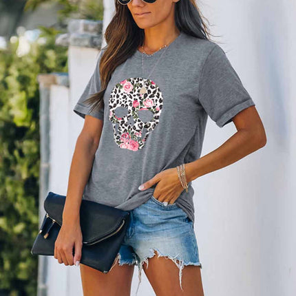 Casual Peach Logo Colorblock Print Graphic Tee