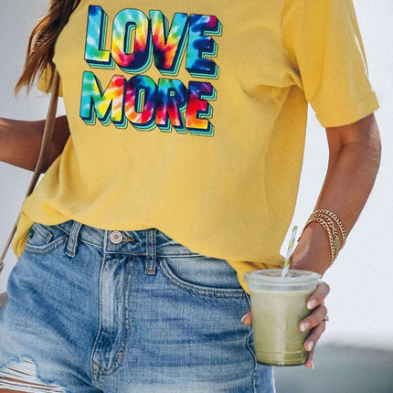 Casual Letter and Car Print Graphic Tee