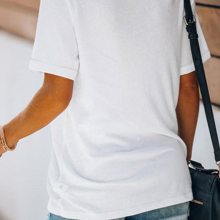 Floral Print Round Neck Short Sleeve Tunic Top