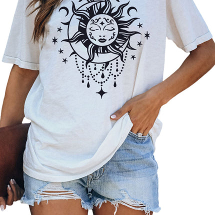 Western Horse Letter Print Graphic T-shirt