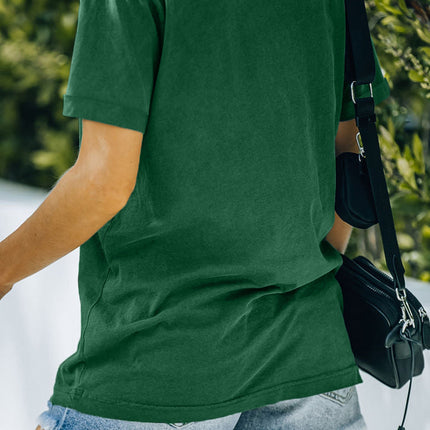 Tie Dyed Gesture Letter Print Short Sleeve T Shirt