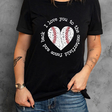 Letters Printed Short Sleeve Graphic T Shirt