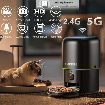 FURPIPI 2L/4LSmart Automatic Pet Feeder with 1080P Camera & App Control