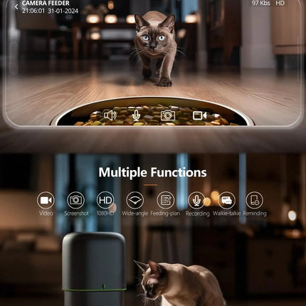 FURPIPI 2L/4LSmart Automatic Pet Feeder with 1080P Camera & App Control
